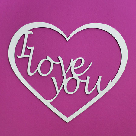 Vyřezávané srdce I love you