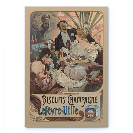 Sušenky Champagne / Biscuits Champagne / Lefevre-Utile (1896) - Alfons Mucha