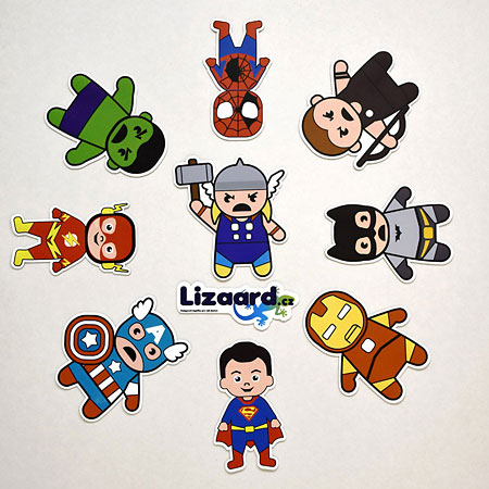 Dětské magnetky „SUPERHEROES“ 10x8cm, sada 9ks