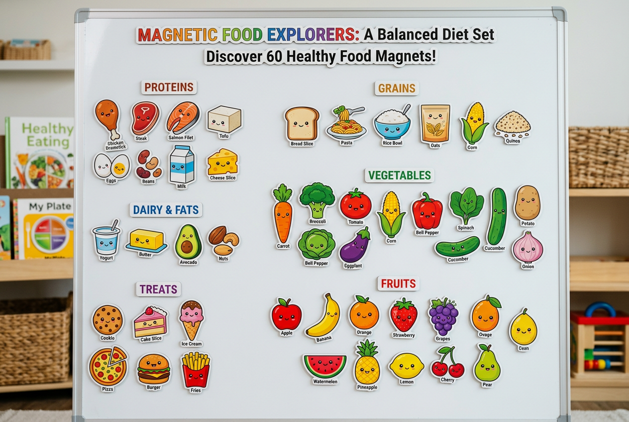 Dětské magnetky Food Mix - zelenina